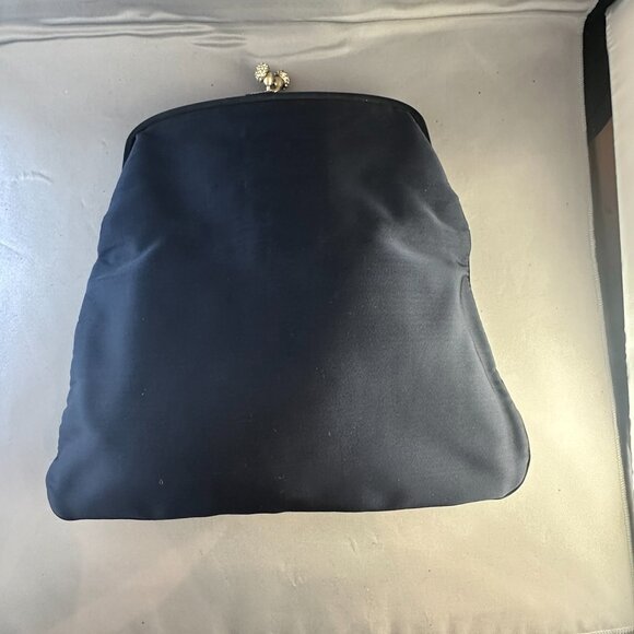 🖤 Incredibly Elegant Vintage Coblentz Original Dark Blue Satin Evening Bag 🖤 - Picture 2 of 9
